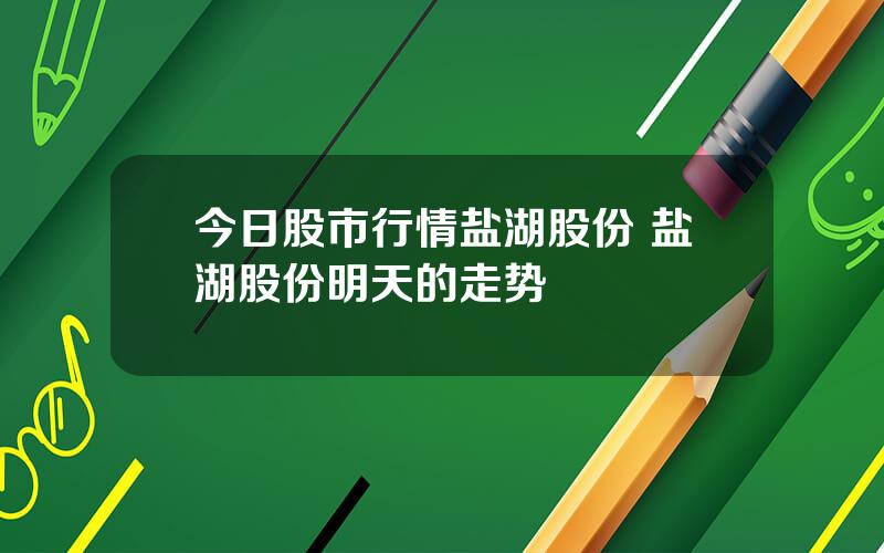 今日股市行情盐湖股份 盐湖股份明天的走势